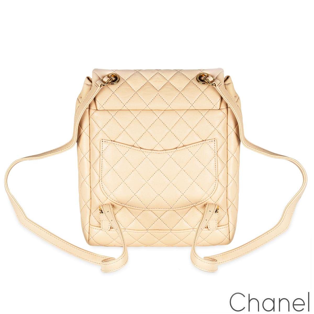 Chanel Beige Lambskin Quilted Small Urban Spirit Backpack Ghw