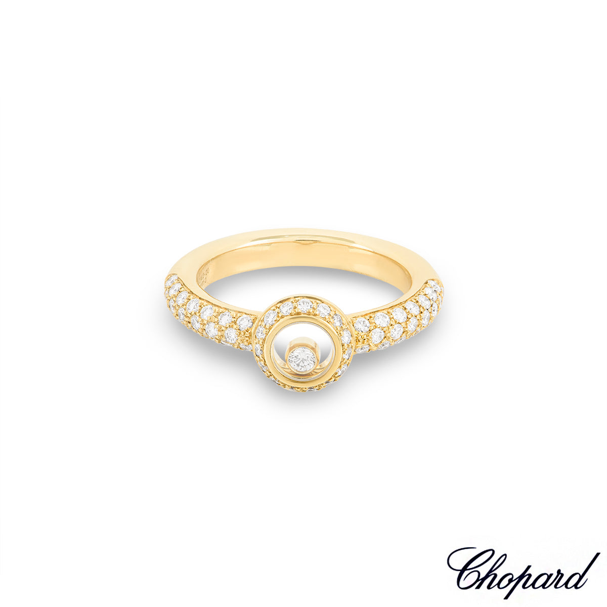 Chopard Yellow Gold Happy Diamonds Ring 82/2902-0110