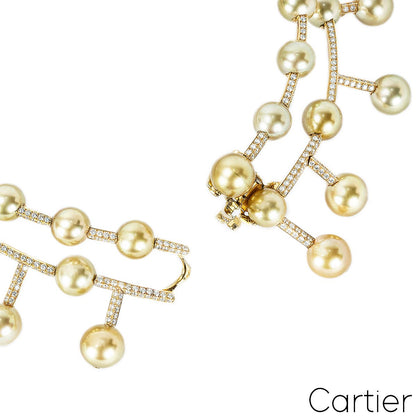 Cartier Yellow Gold Diamond And Golden South Sea Pearl Necklace CRHP700456