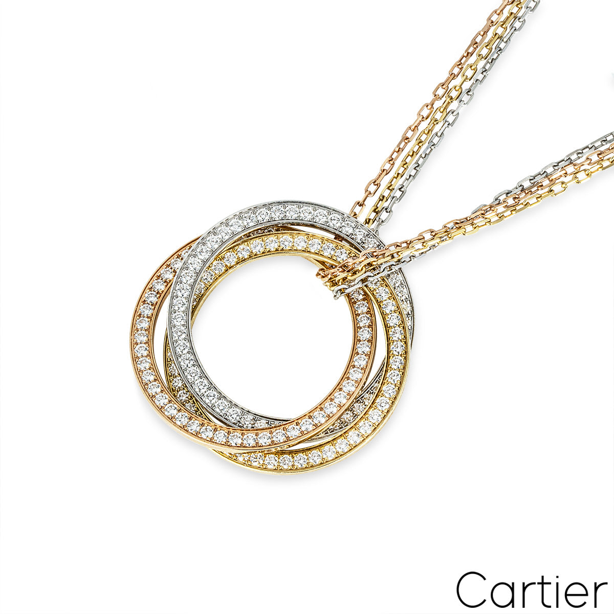 Cartier Tri-Colour Diamond Trinity De Cartier Necklace N3027000