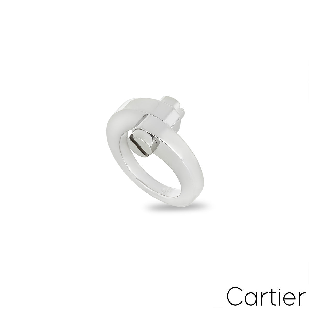 Cartier White Gold Menotte Ring Size 47