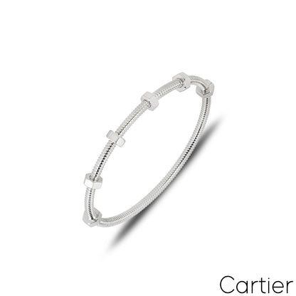 Cartier White Gold Ecrou De Cartier Bracelet Size 16 B6049616