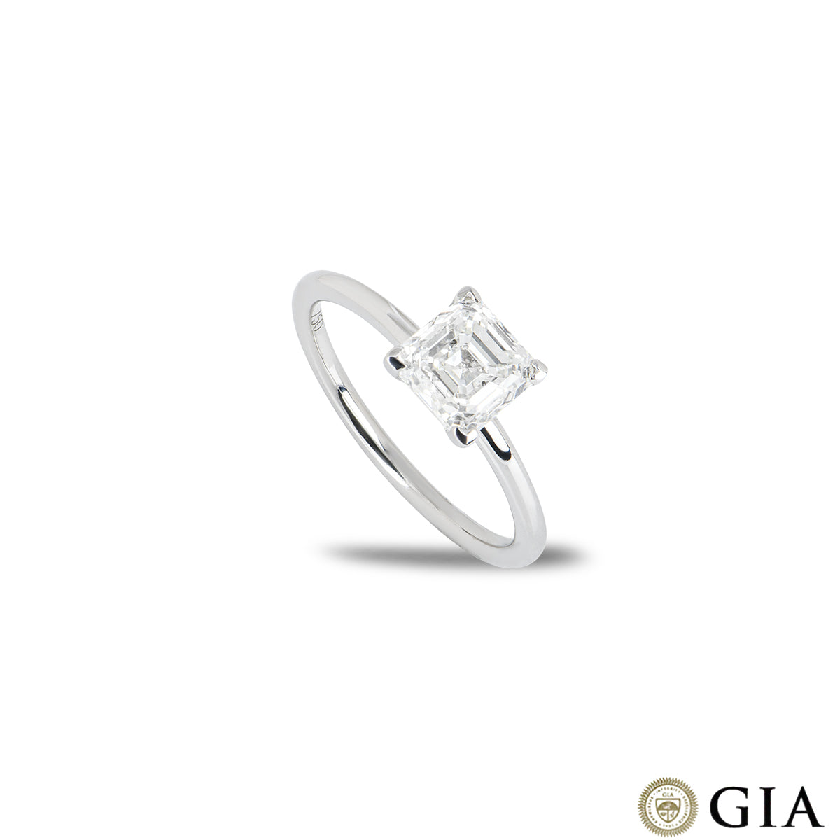 White Gold Asscher Cut Diamond Ring 1.50CT I/SI1