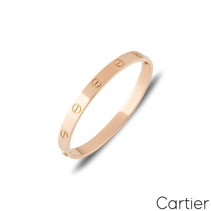 Cartier Rose Gold Plain Love Bracelet Size 16 B6035616