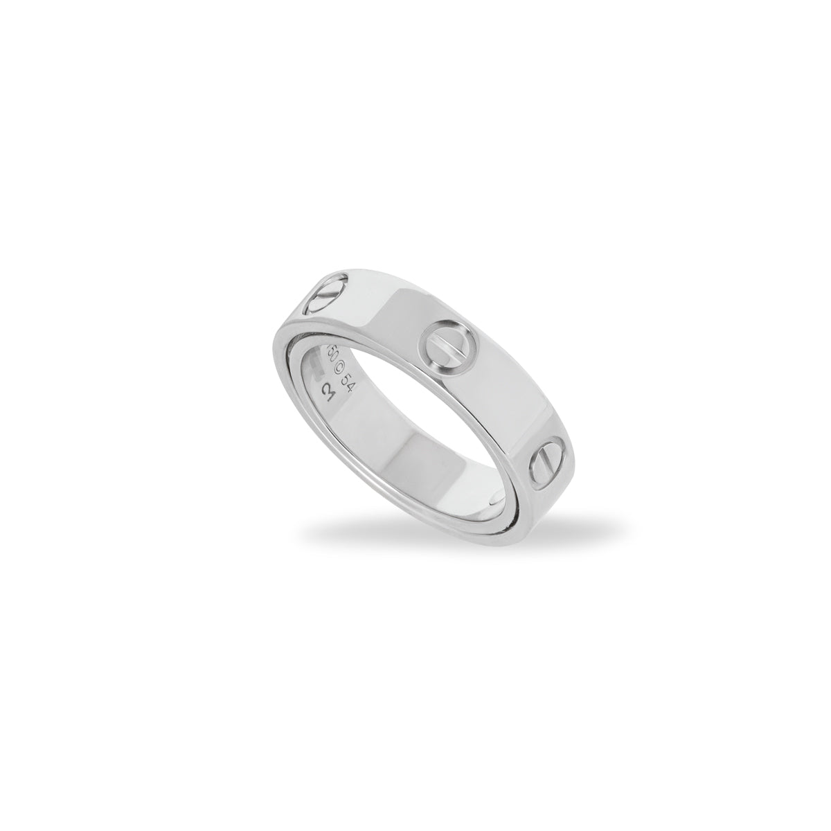 Cartier White Gold Plain Spicy Love Ring Size 54