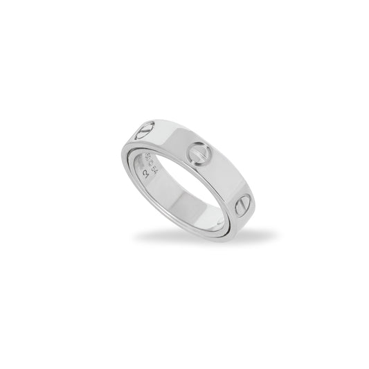 Cartier White Gold Plain Spicy Love Ring Size 54