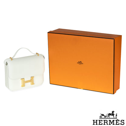 Hermès Constance 18CM Craie Epsom Ghw