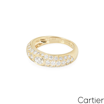 Cartier Yellow Gold Diamond Mimi Ring Size 54