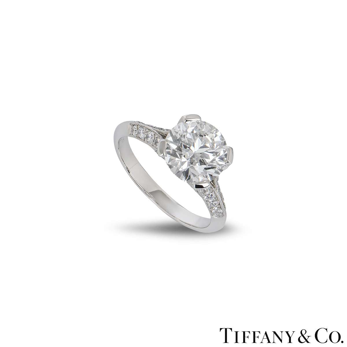 Tiffany & Co. Platinum Round Brilliant Cut Diamond Ring 2.23ct G/VVS1 XXX