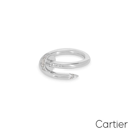 Cartier White Gold Diamond Juste Un Clou Ring Size 51 B4092700