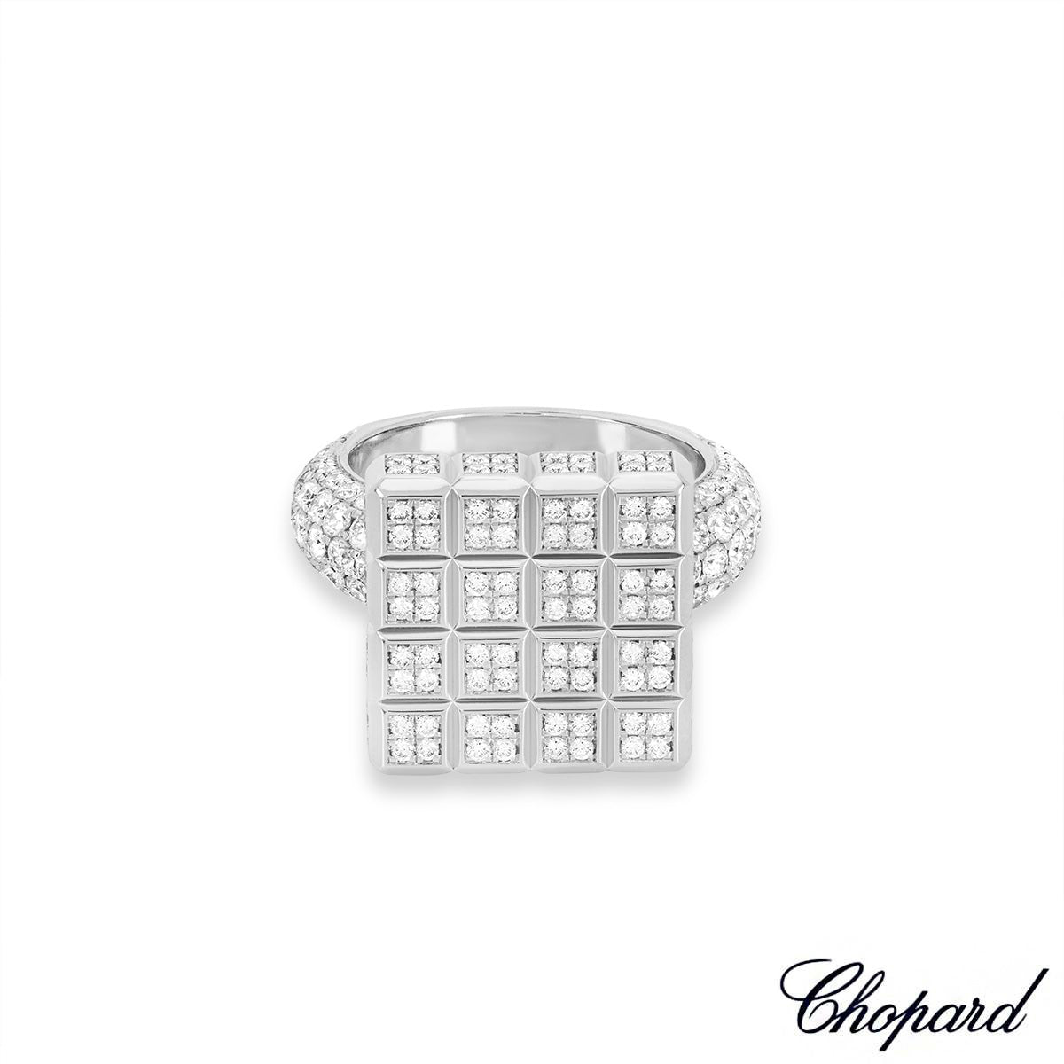 Chopard White Gold Diamond Ice Cube Ring 825442-1109