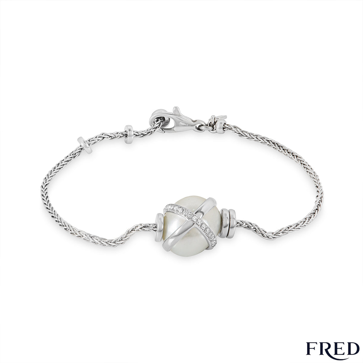 Fred Platinum Pearl & Diamond Bracelet 6B0180