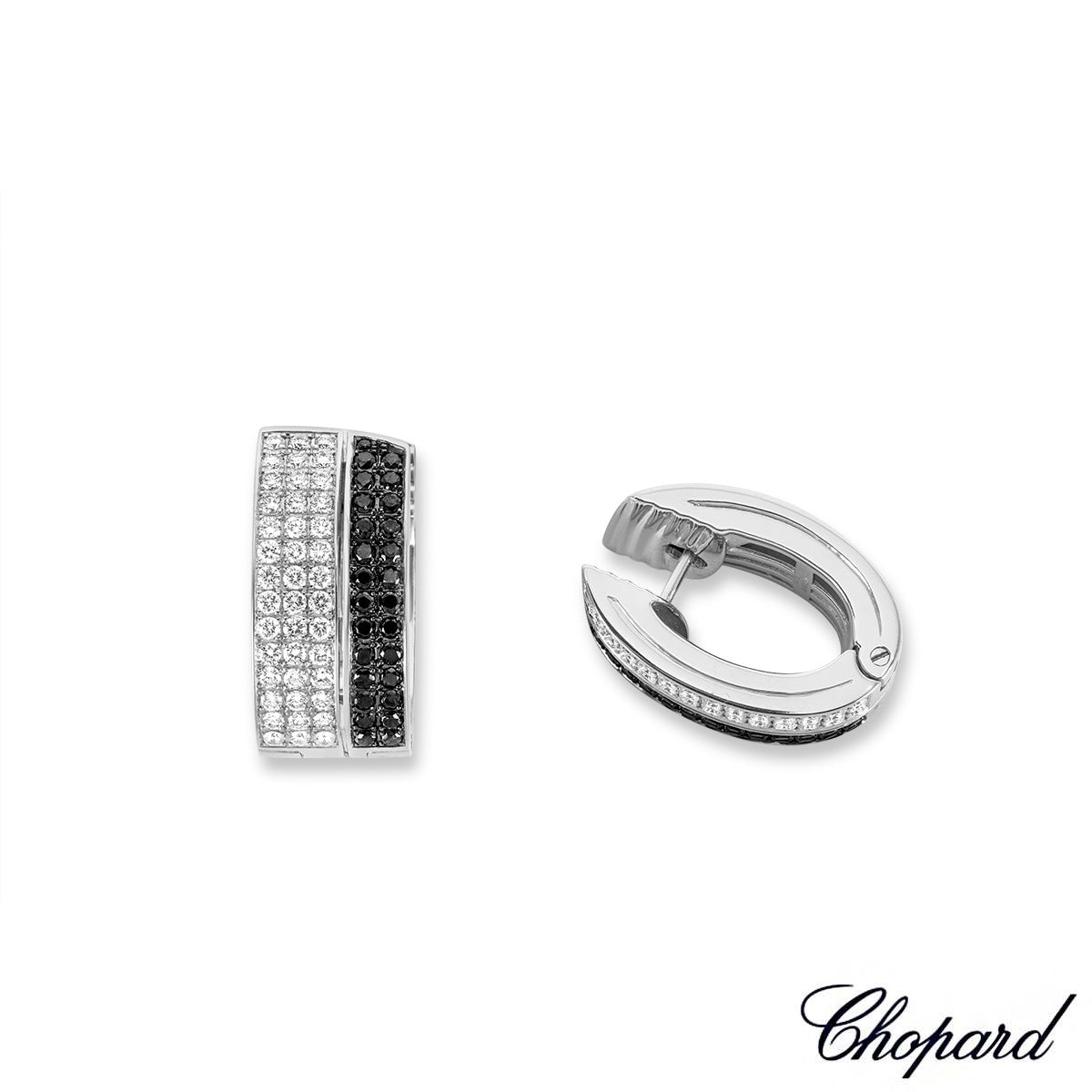 Chopard White Gold Diamond Set Hoop Earrings 844073-1001