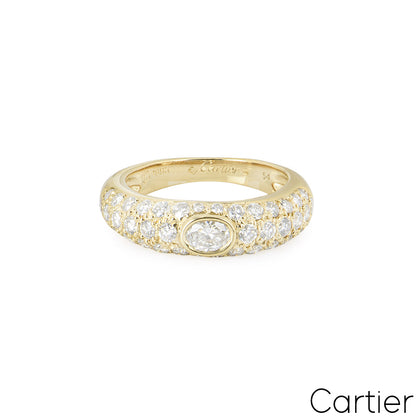 Cartier Yellow Gold Diamond Mimi Ring Size 54