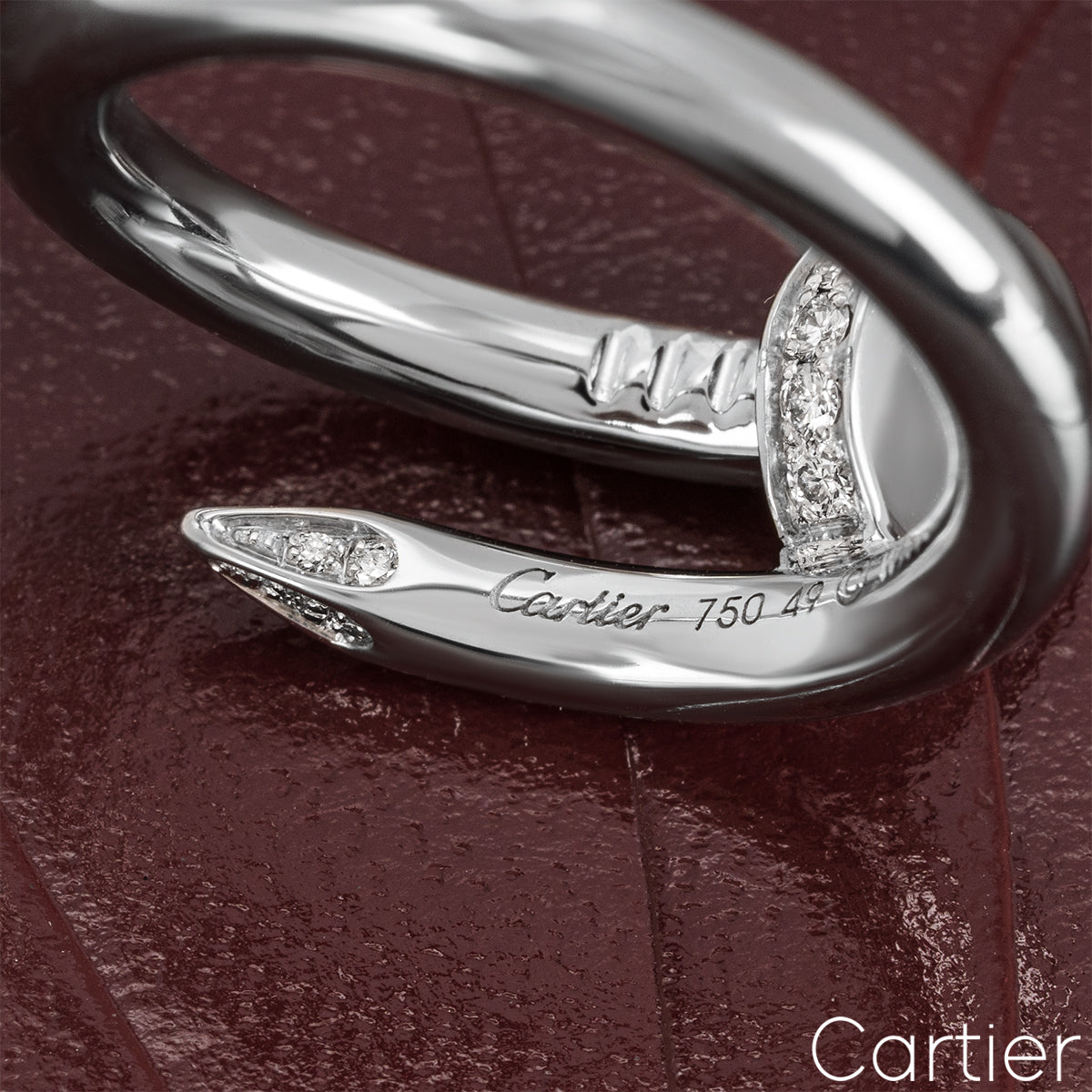 Cartier White Gold Diamond Juste Un Clou Ring Size 49 B4092700