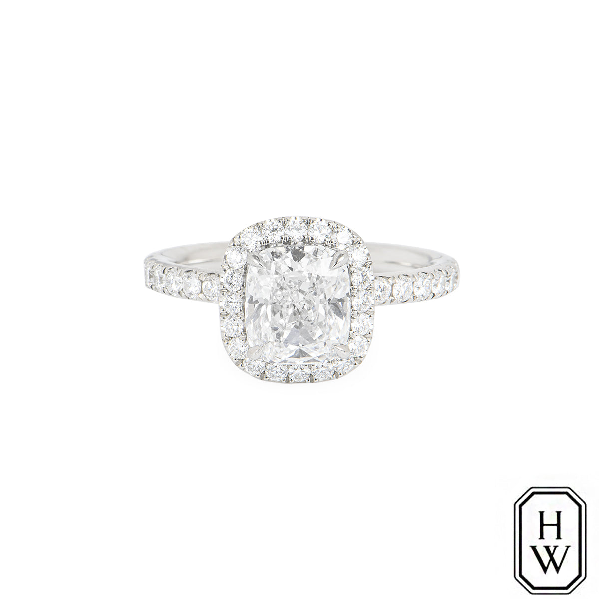 Harry Winston Platinum Cushion Cut Diamond The One Ring 1.76CT E/VVS1