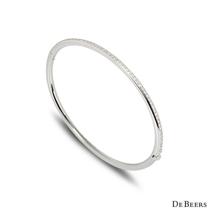 De Beers White Gold Classic Diamond Bangle B102113