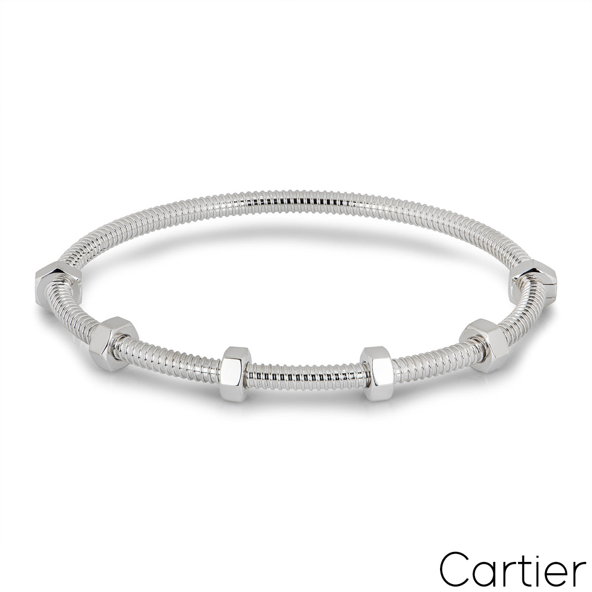 Cartier White Gold Ecrou De Cartier Bracelet Size 16 B6049616