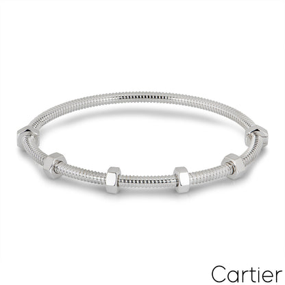 Cartier White Gold Ecrou De Cartier Bracelet Size 16 B6049616