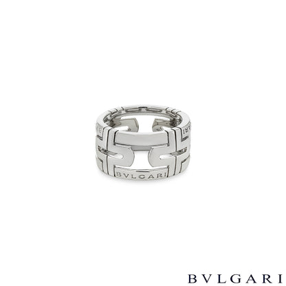 Bvlgari White Gold Parentesi Ring Size 56