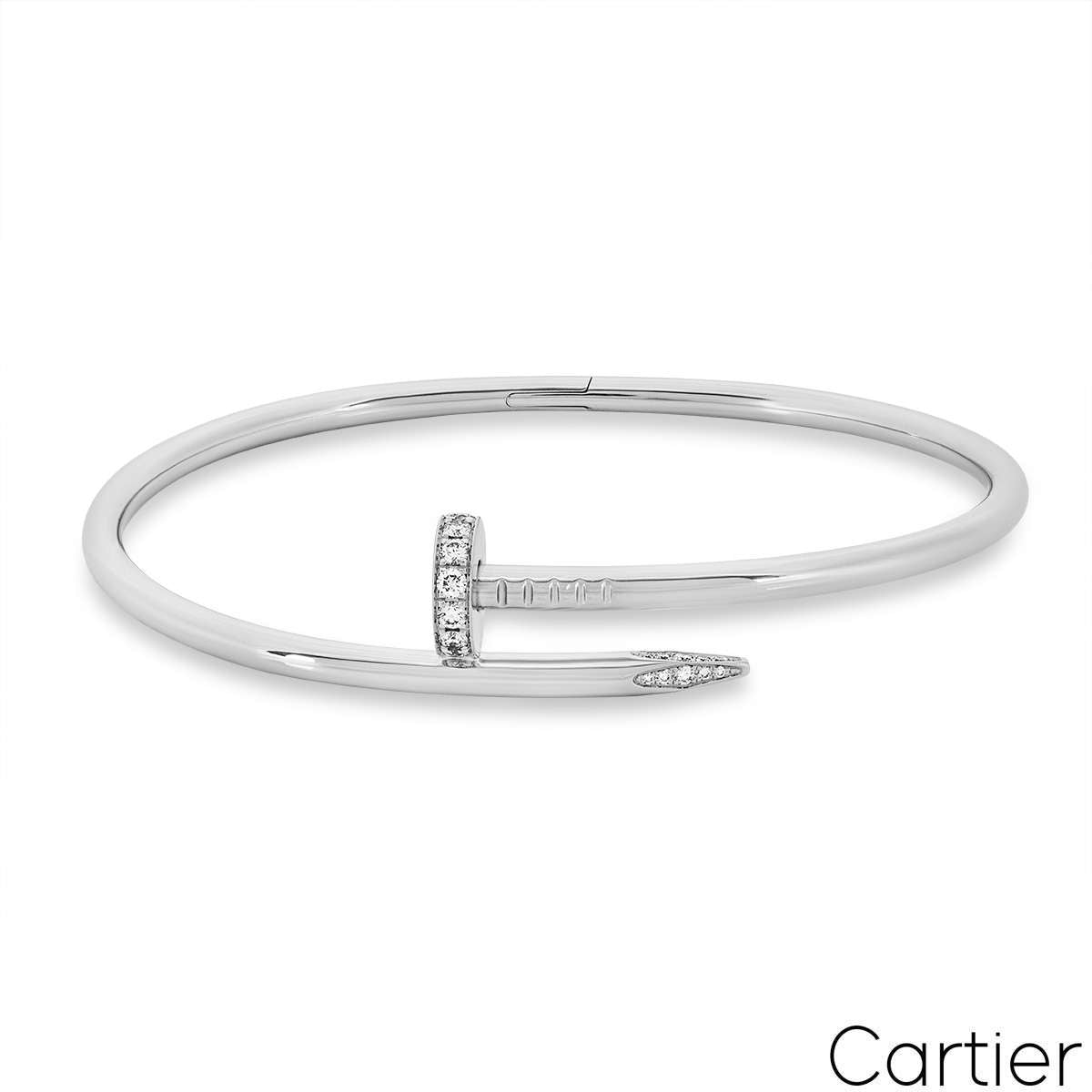 Cartier White Gold Diamond Juste Un Clou Bracelet Size 20 B6048720