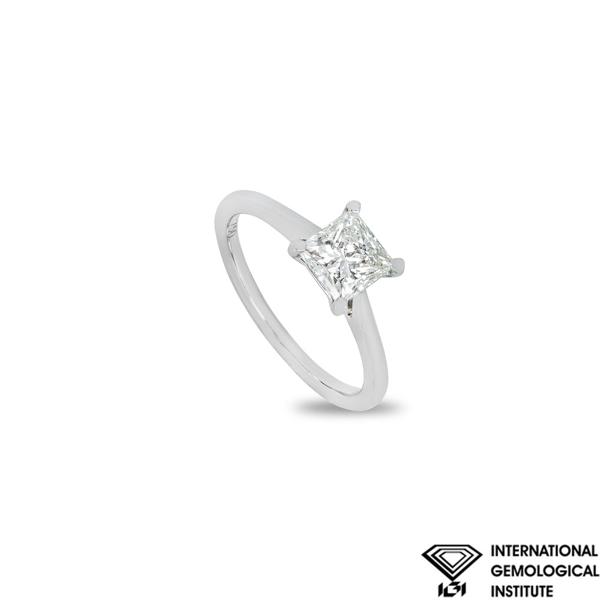 White Gold Princess Cut Lab Grown Diamond Ring 1.09CT H/VS1