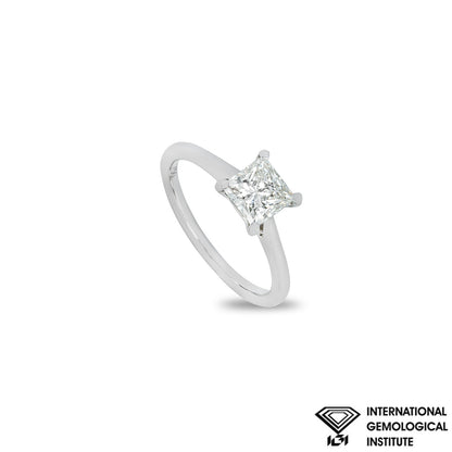 White Gold Princess Cut Lab Grown Diamond Ring 1.09CT H/VS1