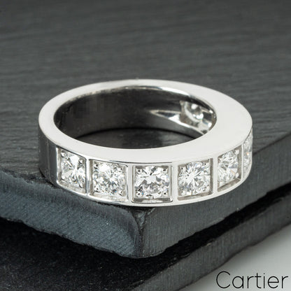 Cartier White Gold Half Diamond Love Ring Size 49 B4032500