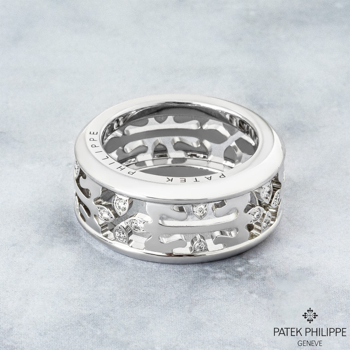 Patek Philippe White Gold Calatrava Cross Diamond Ring