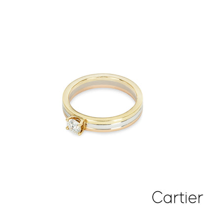 Cartier Tri-Colour Trinity Round Brilliant Cut Diamond Ring 0.24CT Size 52 N4204200