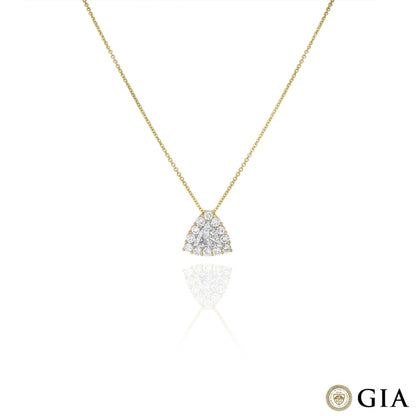 Yellow Gold Trillion Cut Diamond Pendant 1.00CT F/SI2