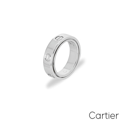 Cartier White Gold Plain Spicy Love Ring Size 54