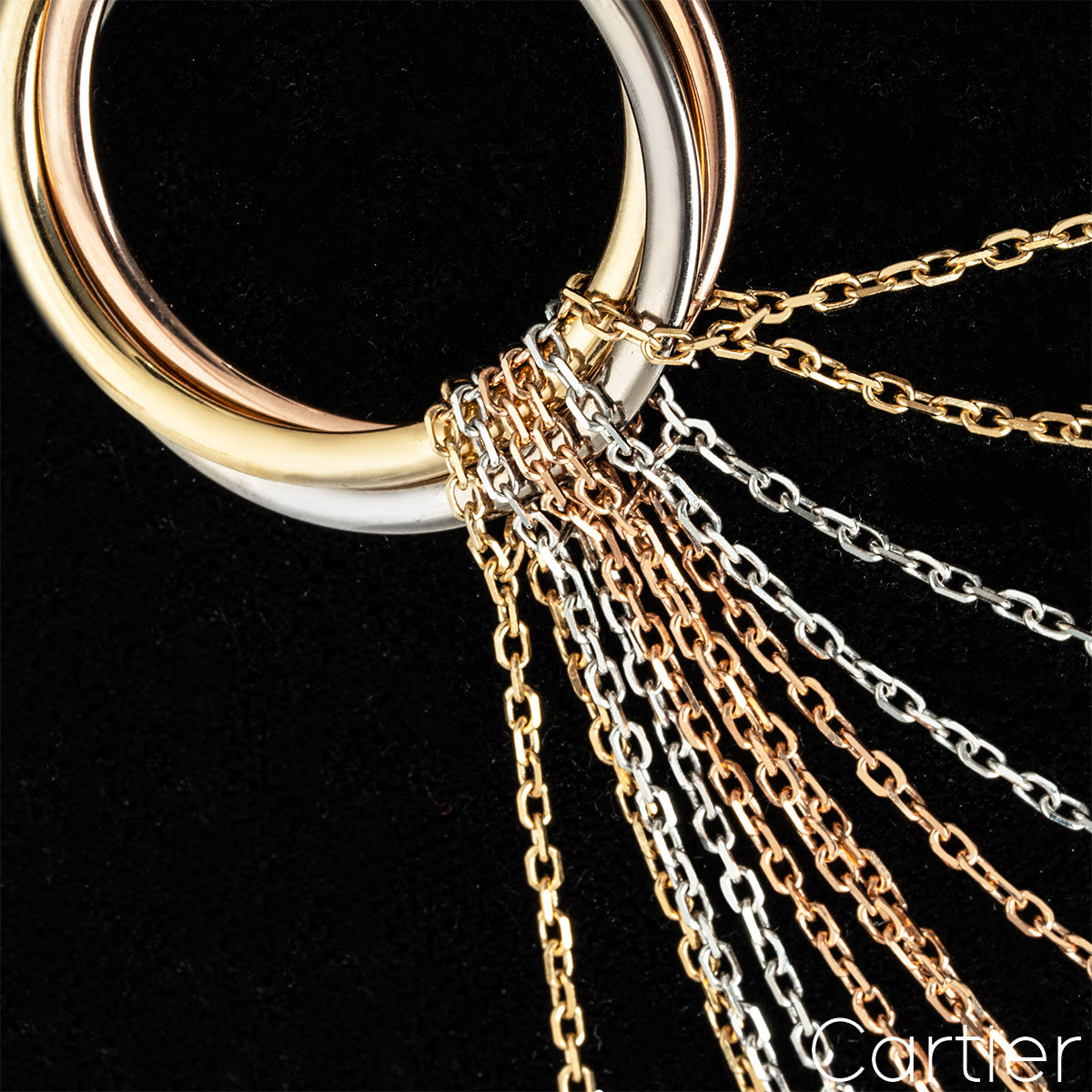 Cartier Tri-Colour Gold Multistrand Trinity De Cartier Necklace