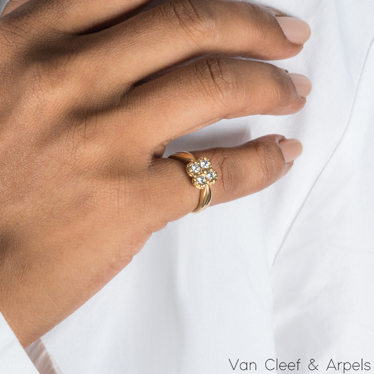 Van Cleef & Arpels Yellow Gold Diamond Arno Ring