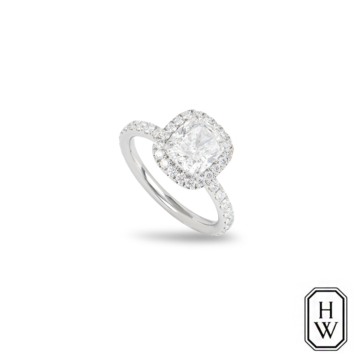 Harry Winston Platinum Cushion Cut Diamond The One Ring 1.76CT E/VVS1