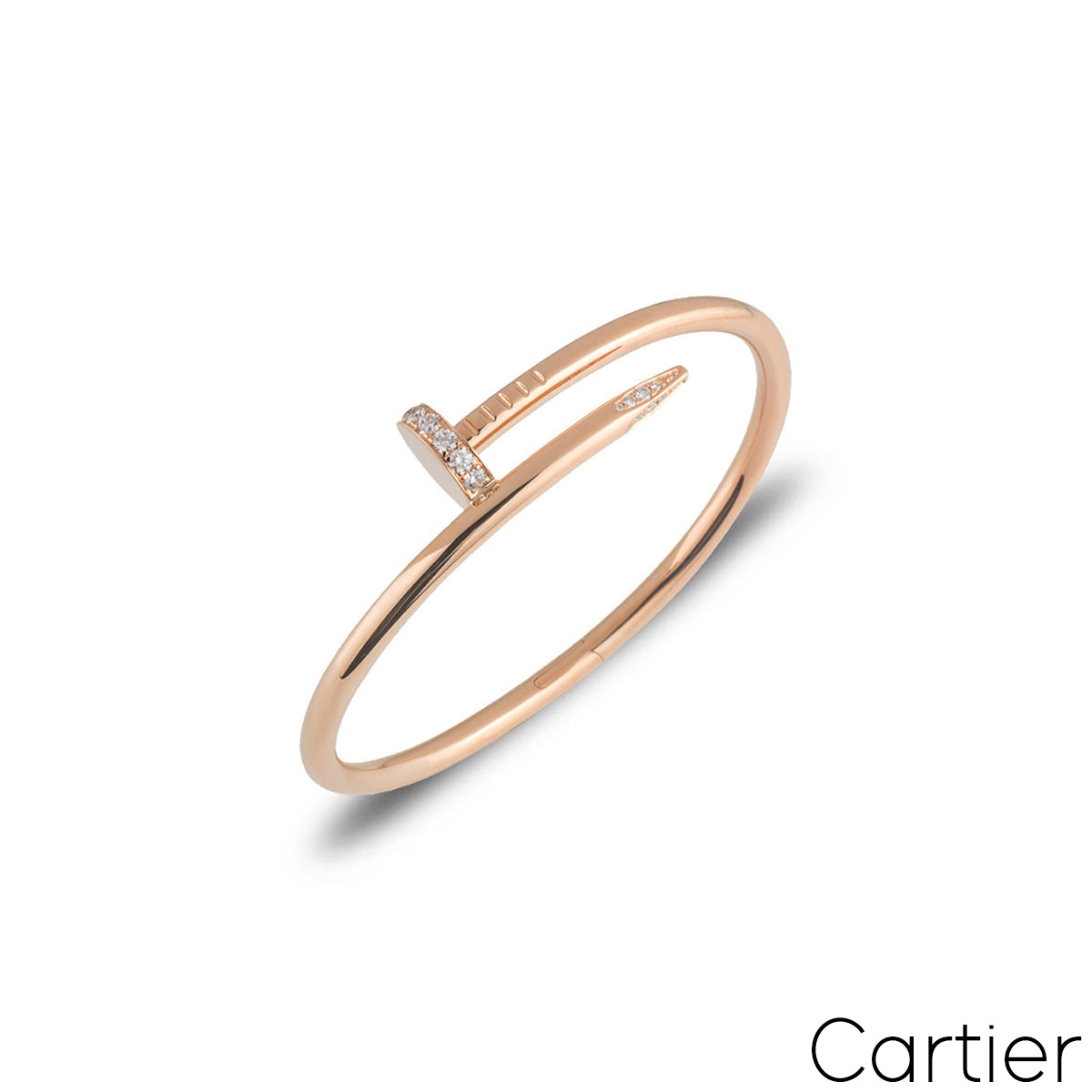 Cartier Rose Gold Diamond Juste Un Clou Bracelet Size 16 B6048516