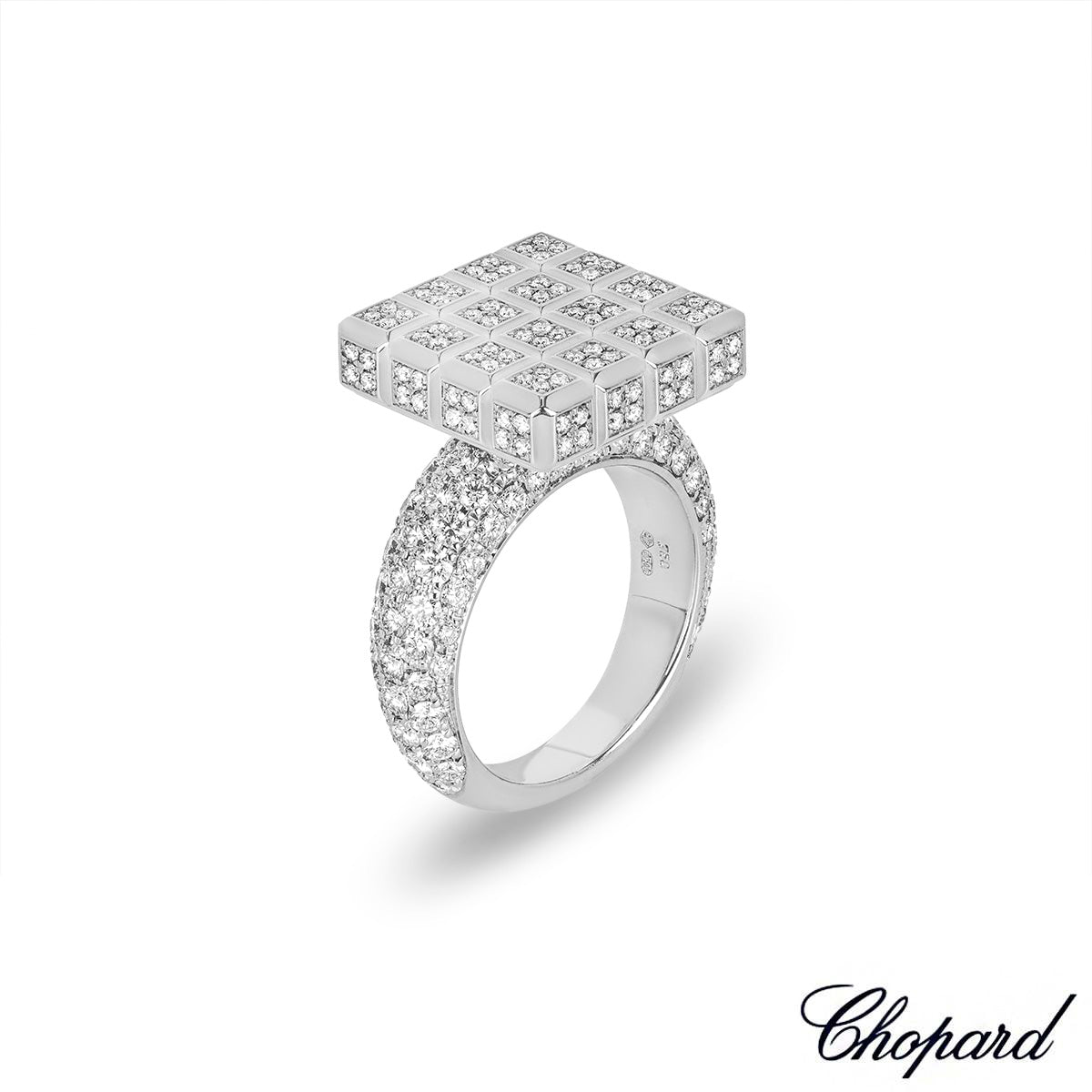 Chopard White Gold Diamond Ice Cube Ring 825442-1109