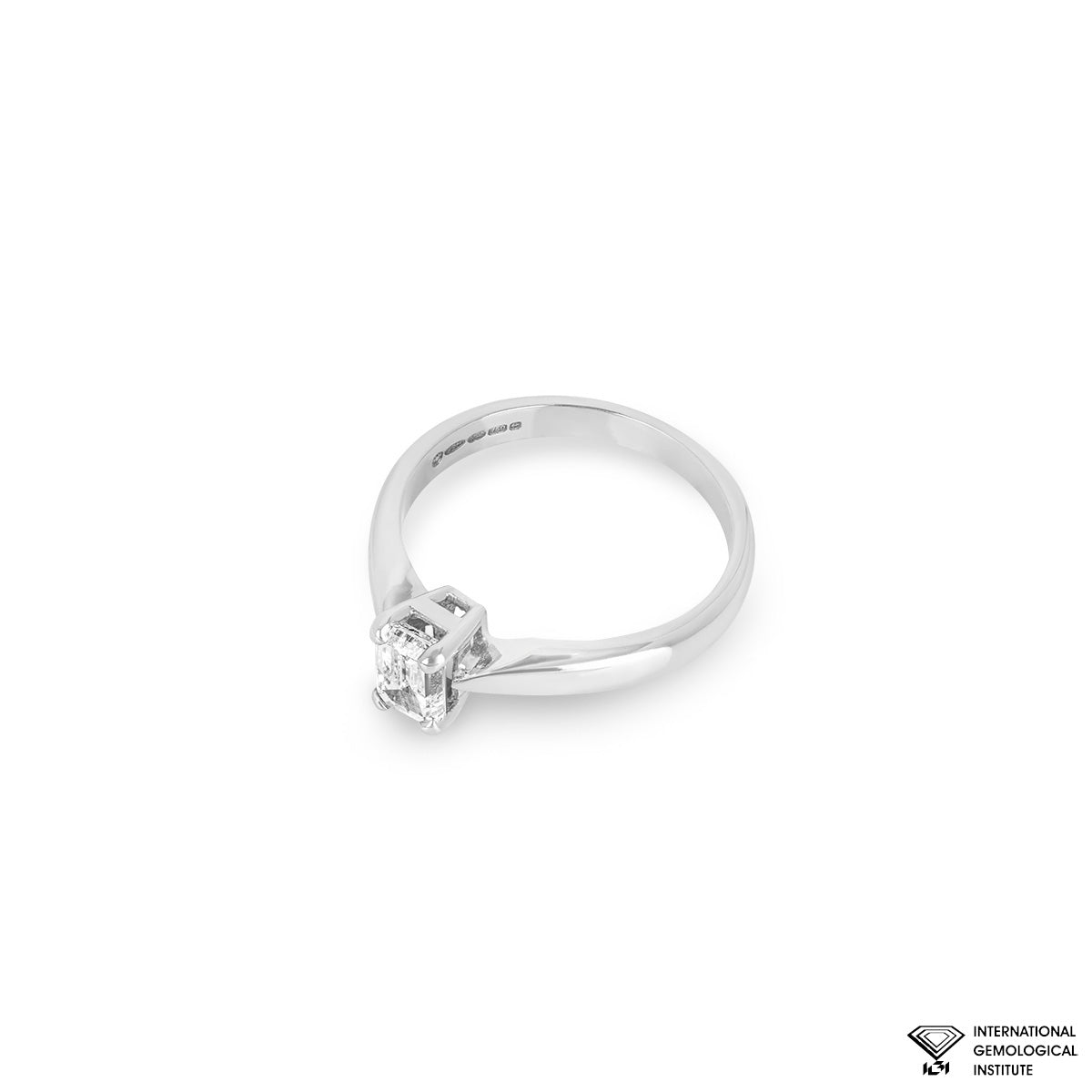 White Gold Emerald Cut Diamond Ring 0.73CT G/VS2