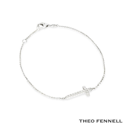 Theo Fennell White Gold Diamond Cross Bracelet 0.45CT Tdw