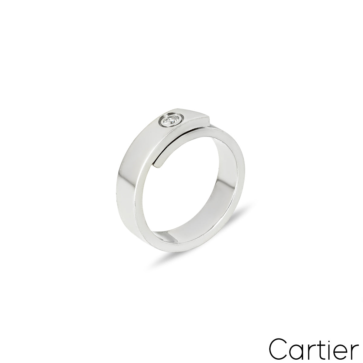 Cartier White Gold Diamond Anniversary Ring Size 60