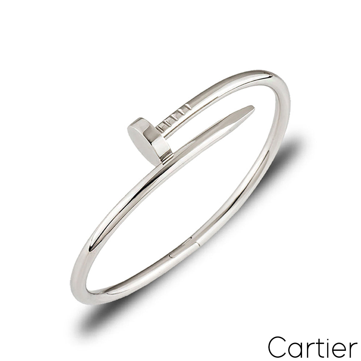 Cartier White Gold Plain Juste Un Clou Bracelet Size 19 B6048319