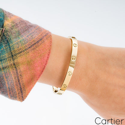 Cartier Yellow Gold Plain Love Bracelet Size 19 B6035519