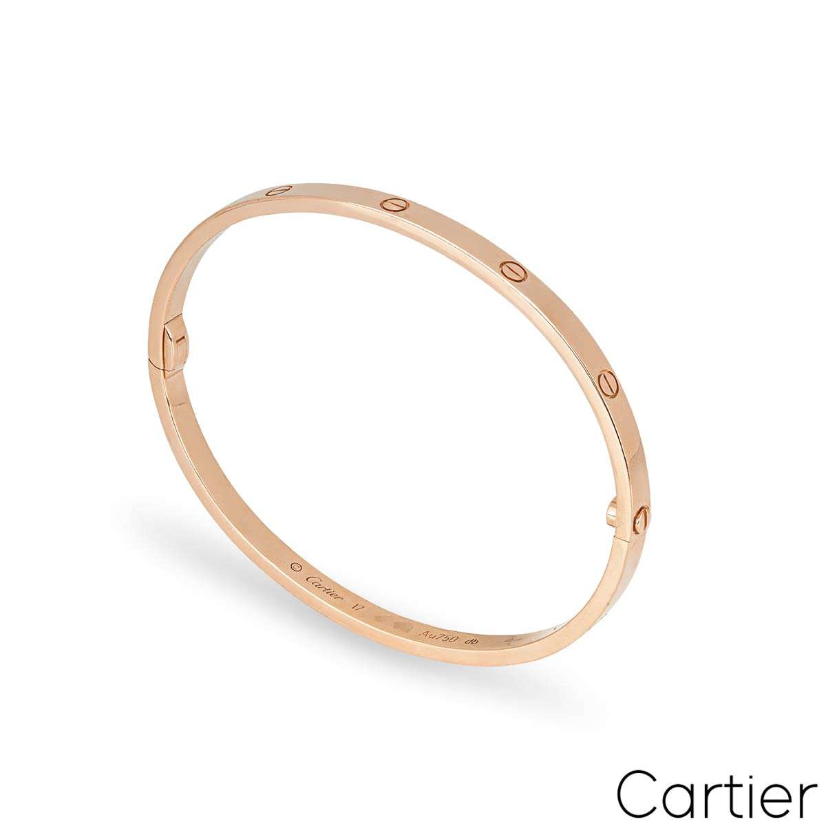 Cartier Rose Gold Plain Sm Love Bracelet Size 18 B6047318