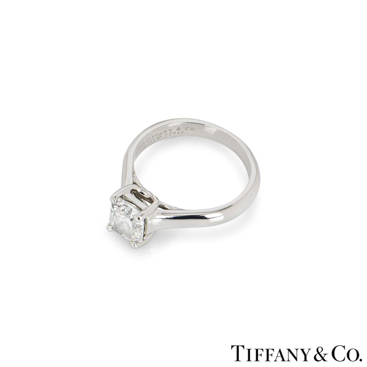 Tiffany & Co. Platinum Lucida Cut Diamond Ring 1.13CT D/VVS2