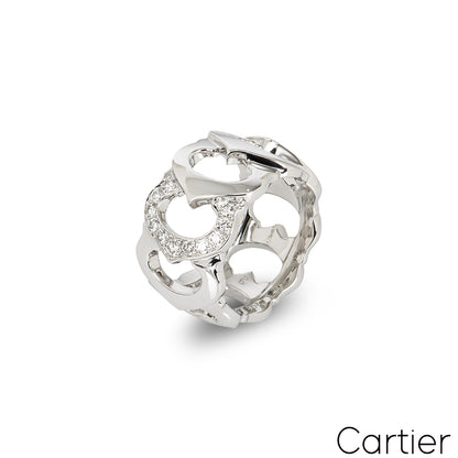 Cartier White Gold Diamond C De Cartier Ring