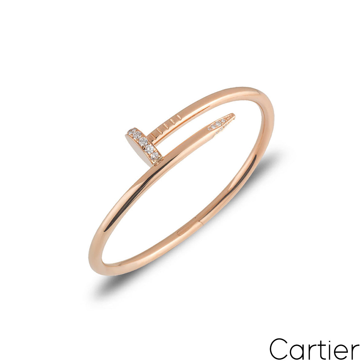 Cartier Rose Gold Diamond Juste Un Clou Bracelet Size 17 B6048517