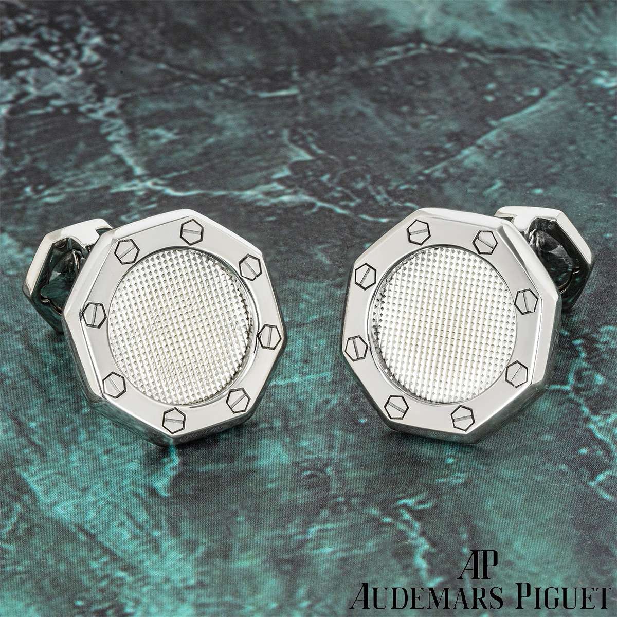 Audemars Piguet White Gold Royal Oak Cufflinks