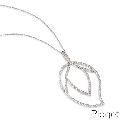 Piaget White Gold Diamond Leaf Pendant 3.15CT