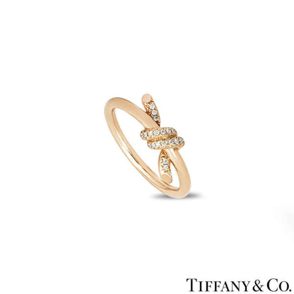 Tiffany & Co. Rose Gold & Diamond Knot Ring 69526411