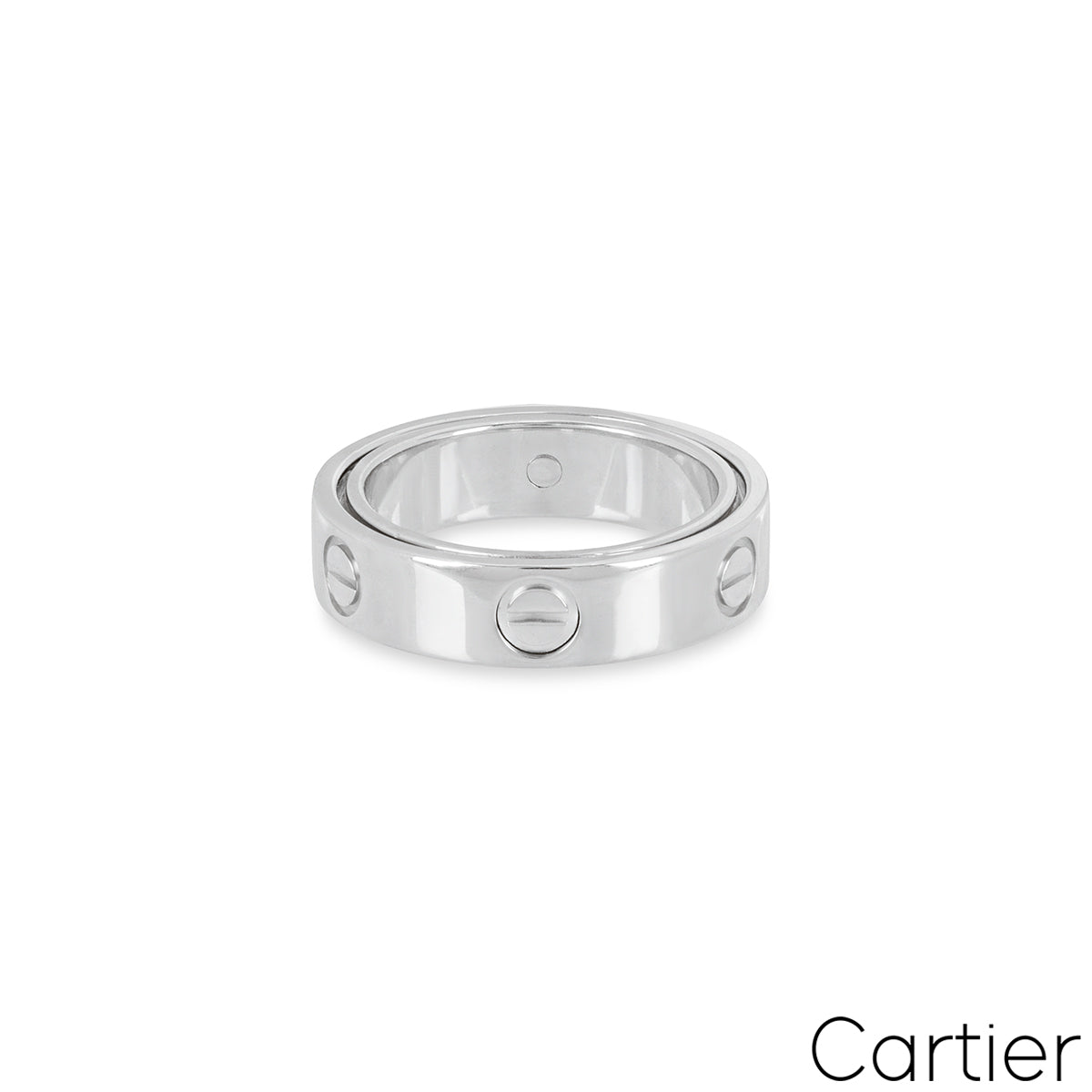 Cartier White Gold Plain Spicy Love Ring Size 54